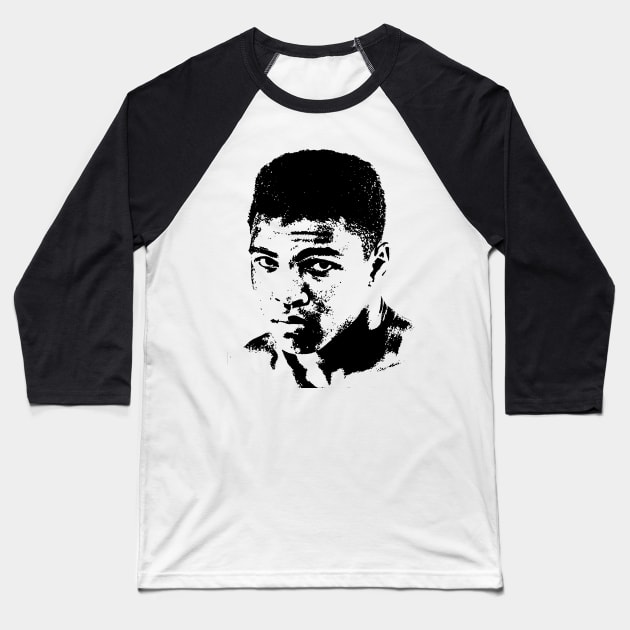 Muhammad-Ali Portrait Pop Art Baseball T-Shirt by phatvo